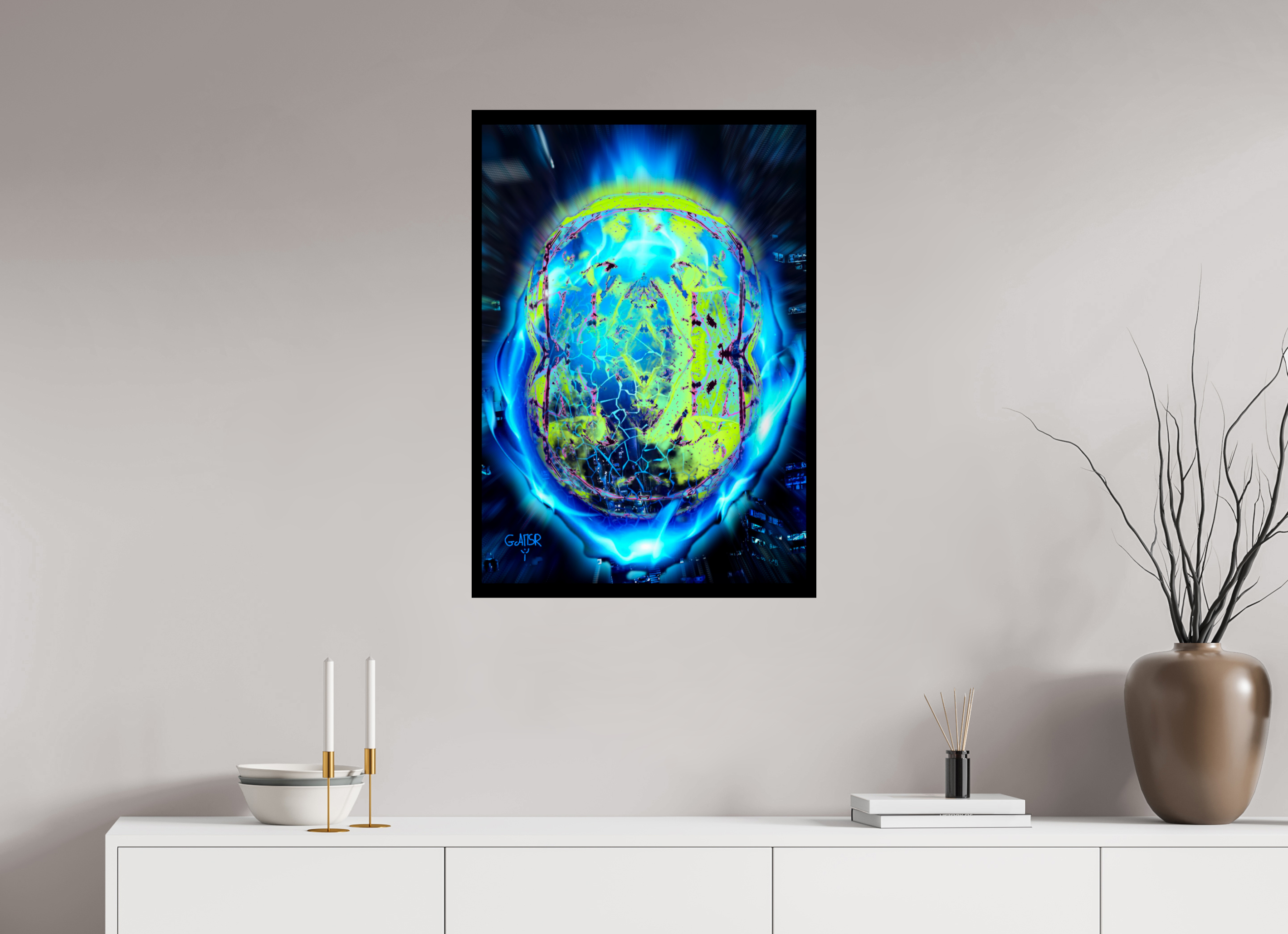ISO A1 (59,4 x 84,1 cm), Éclats d'ombre pearl Chrysalide Électrique